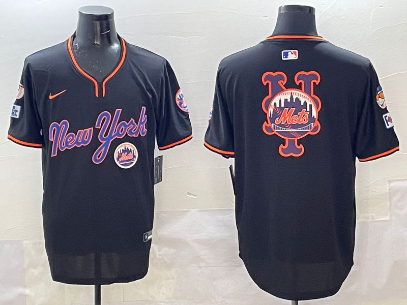 Men New York Mets Blank Black Throwback 2025 Nike MLB Jersey style 5076